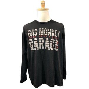 Gas Monkey Garage Burnout Letters Logo Long Sleeve Graphic Tee